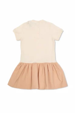 Moncler Enfant RÓŻOWY Sukienka z naszywką z logo