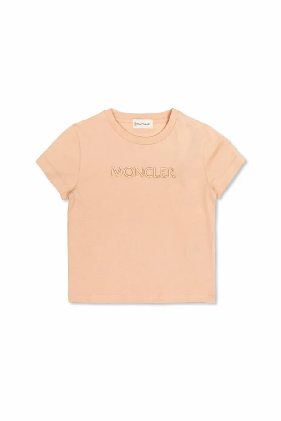 Moncler Enfant RÓŻOWY T-shirt z wyszytym logo
