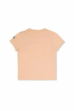 Moncler Enfant RÓŻOWY T-shirt z wyszytym logo