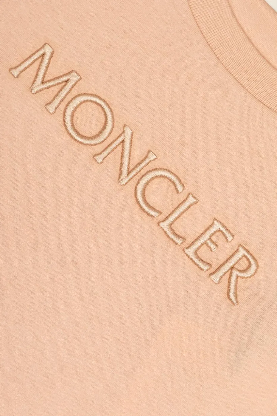 Moncler Enfant RÓŻOWY T-shirt z wyszytym logo