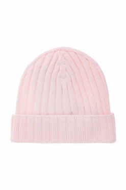 Moncler Enfant RÓŻOWY Wełniana czapka z naszywką z logo