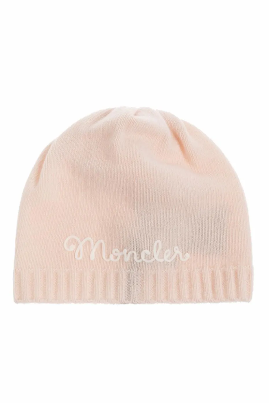 Moncler Enfant RÓŻOWY Wełniana czapka z wyszytym logo