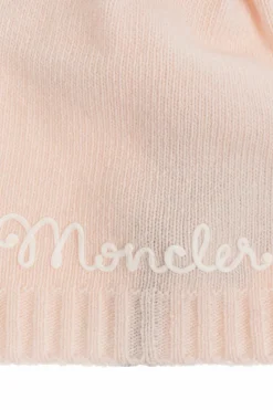 Moncler Enfant RÓŻOWY Wełniana czapka z wyszytym logo