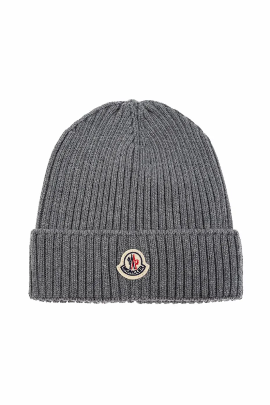 Moncler Enfant SZARY Czapka z naszywką z logo