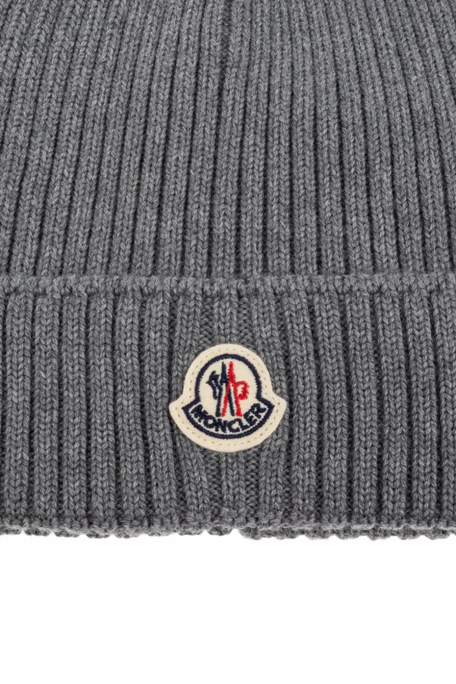 Moncler Enfant SZARY Czapka z naszywką z logo
