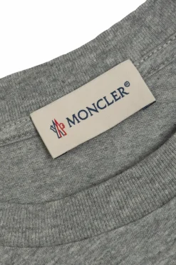 Moncler Enfant SZARY T-shirt z wyszytym logo