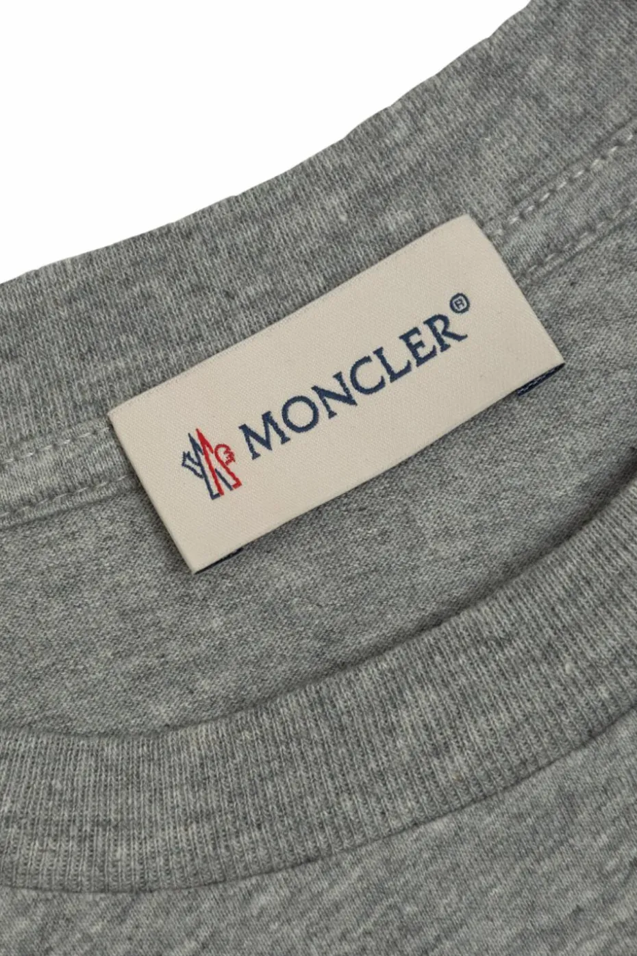 Moncler Enfant SZARY T-shirt z wyszytym logo