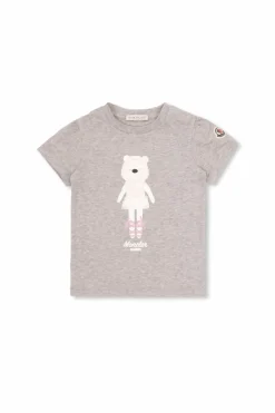 Moncler Enfant SZARY T-shirt z logo