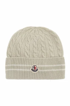 Moncler Enfant ZIELONY Czapka z naszywką z logo