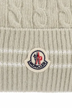 Moncler Enfant ZIELONY Czapka z naszywką z logo