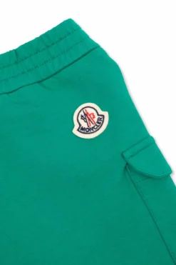 Moncler Enfant ZIELONY Szorty z logo
