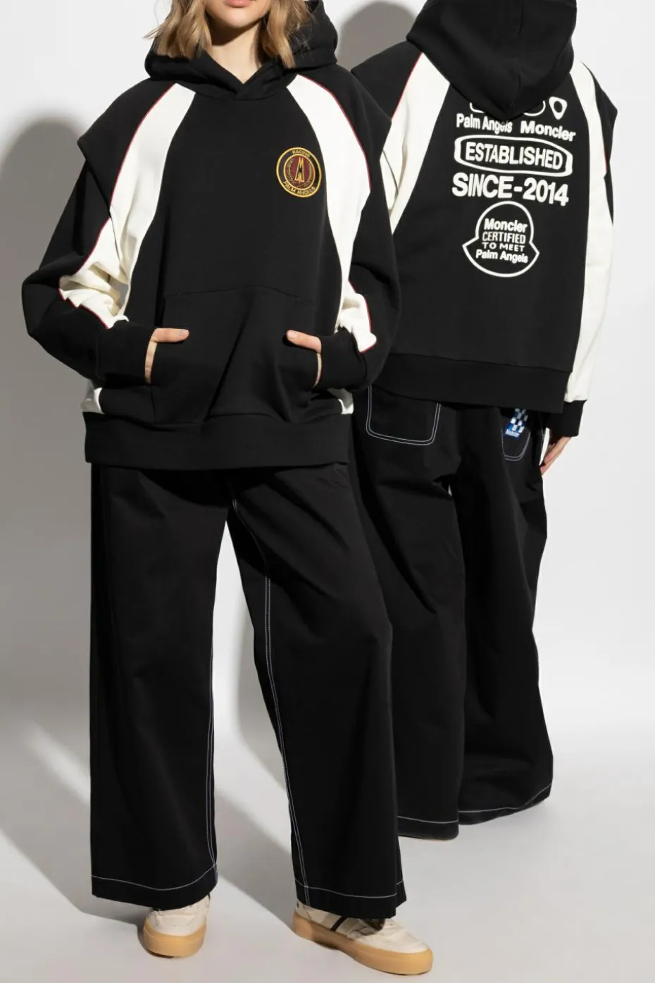 Moncler Genius CZARNY 8 MONCLER PALM ANGELS