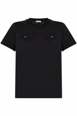 Moncler GRANATOWY Bawełniany t-shirt