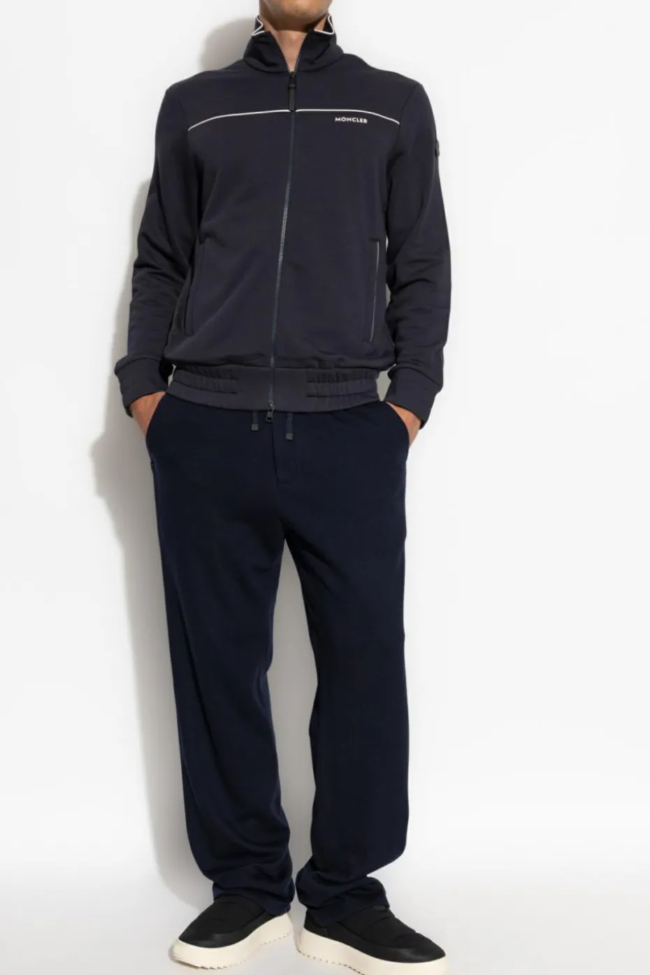 Moncler GRANATOWY Bluza zapinana na zamek
