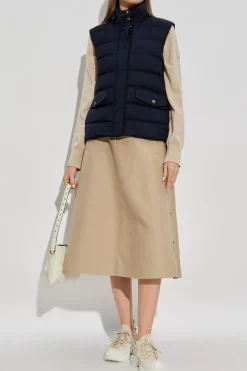 Moncler GRANATOWY Kamizelka puchowa `Besset`