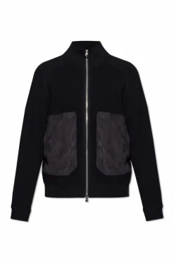 Moncler GRANATOWY Kardigan zapinany na zamek
