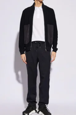 Moncler GRANATOWY Kardigan zapinany na zamek