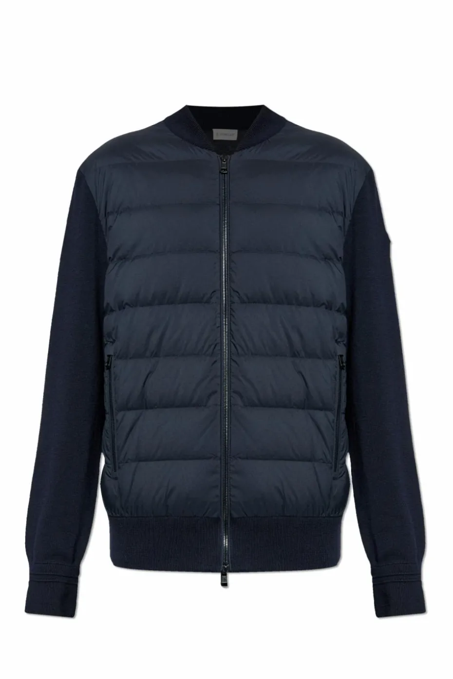 Moncler GRANATOWY Kardigan z pikowanym przodem