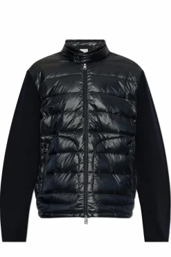 Moncler GRANATOWY Kardigan z pikowanym przodem