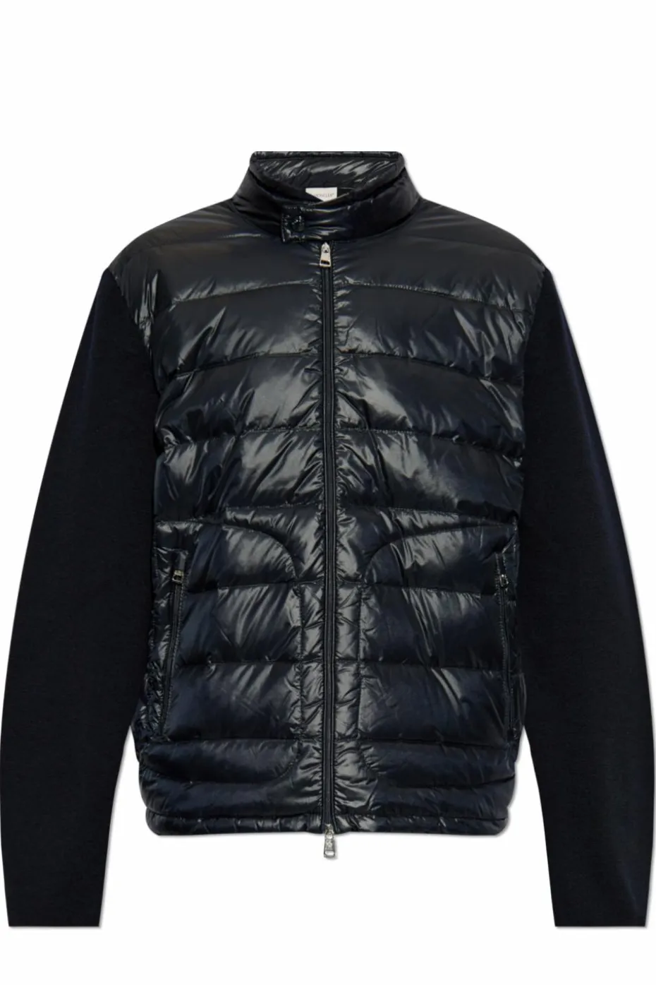 Moncler GRANATOWY Kardigan z pikowanym przodem