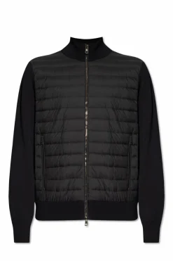 Moncler GRANATOWY Kardigan z puchowym przodem