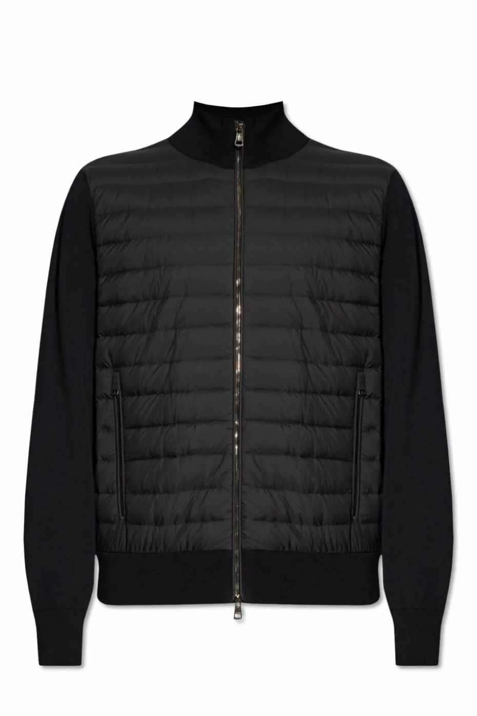Moncler GRANATOWY Kardigan z puchowym przodem