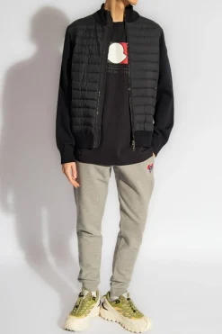Moncler GRANATOWY Kardigan z puchowym przodem