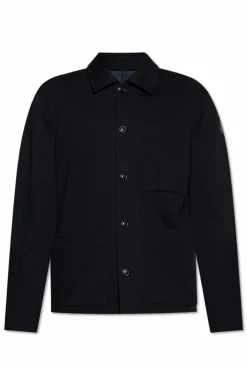 Moncler GRANATOWY Kurtka z logo