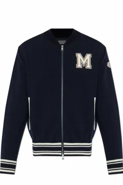 Moncler GRANATOWY Kurtka z logo