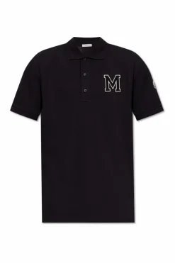 Moncler GRANATOWY Polo z logo