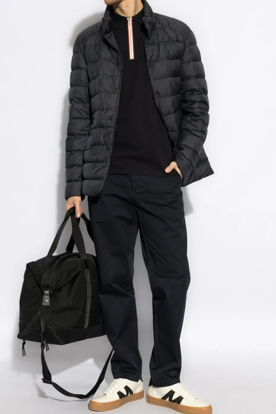 Moncler GRANATOWY Puchowa kurtka `Carrelet`