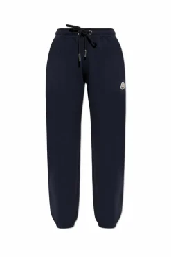 Moncler GRANATOWY Spodnie dresowe z logo