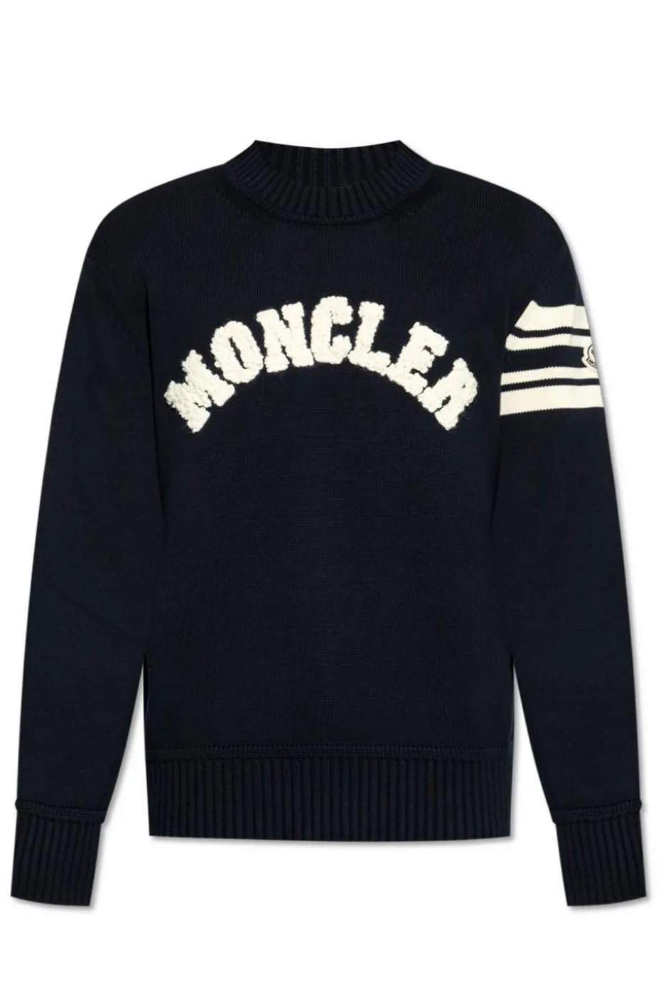 Moncler GRANATOWY Sweter z logo