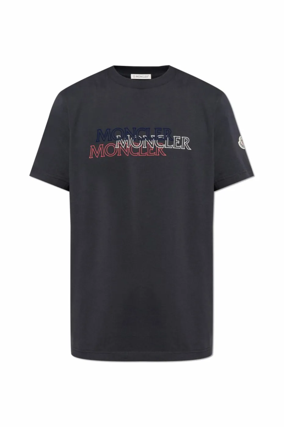 Moncler GRANATOWY T-shirt z nadrukowanym logo