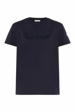 Moncler GRANATOWY T-shirt z logo