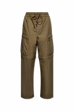 Moncler Grenoble ZIELONY Spodnie z odpinanymi nogawkami