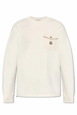 Moncler kremowy Bluza z kieszenią