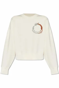 Moncler kremowy Bluza z logo