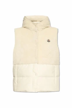 Moncler kremowy Kamizelka `Floy` z kapturem