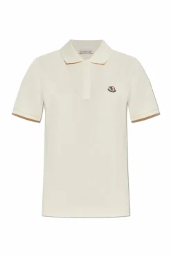 Moncler kremowy Polo z kołnierzem