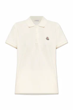 Moncler kremowy Polo z logo