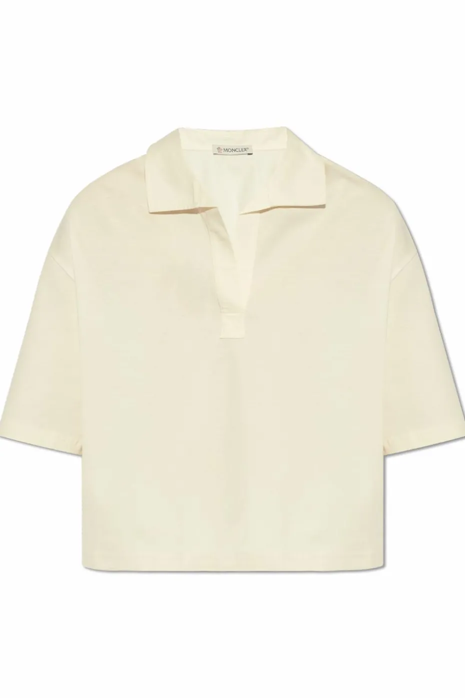 Moncler kremowy Polo z naszywką z logo