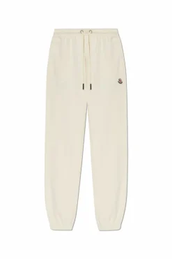 Moncler kremowy Spodnie dresowe z logo