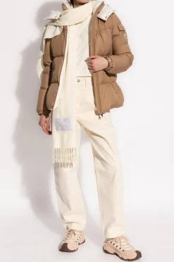 Moncler kremowy Spodnie ze zwężanymi nogawkami