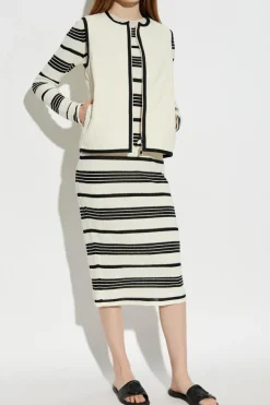 Moncler kremowy Sukienka ze wzorem w pas