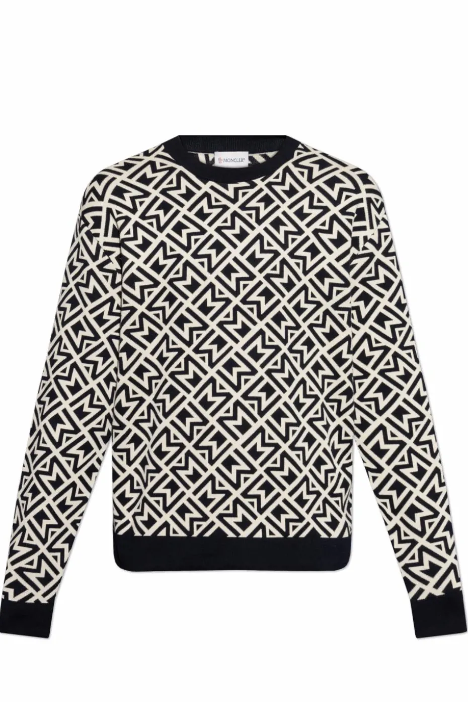 Moncler kremowy Sweter ze wzorem
