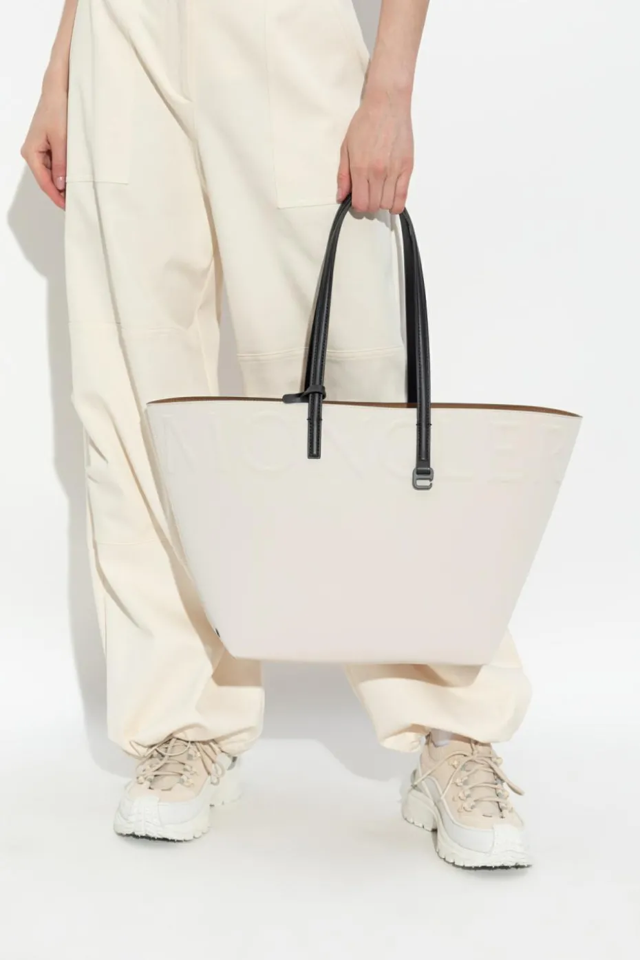 Moncler kremowy Torba `Very` typu `shopper`