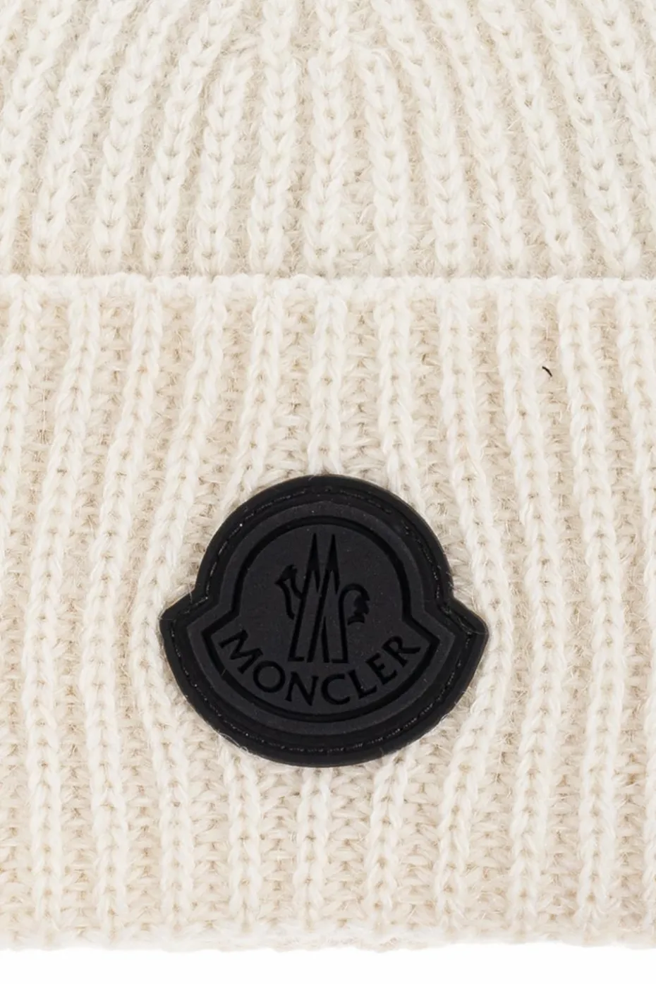 Moncler kremowy Wełniana czapka