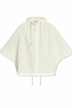 Moncler kremowy Wełniane ponczo