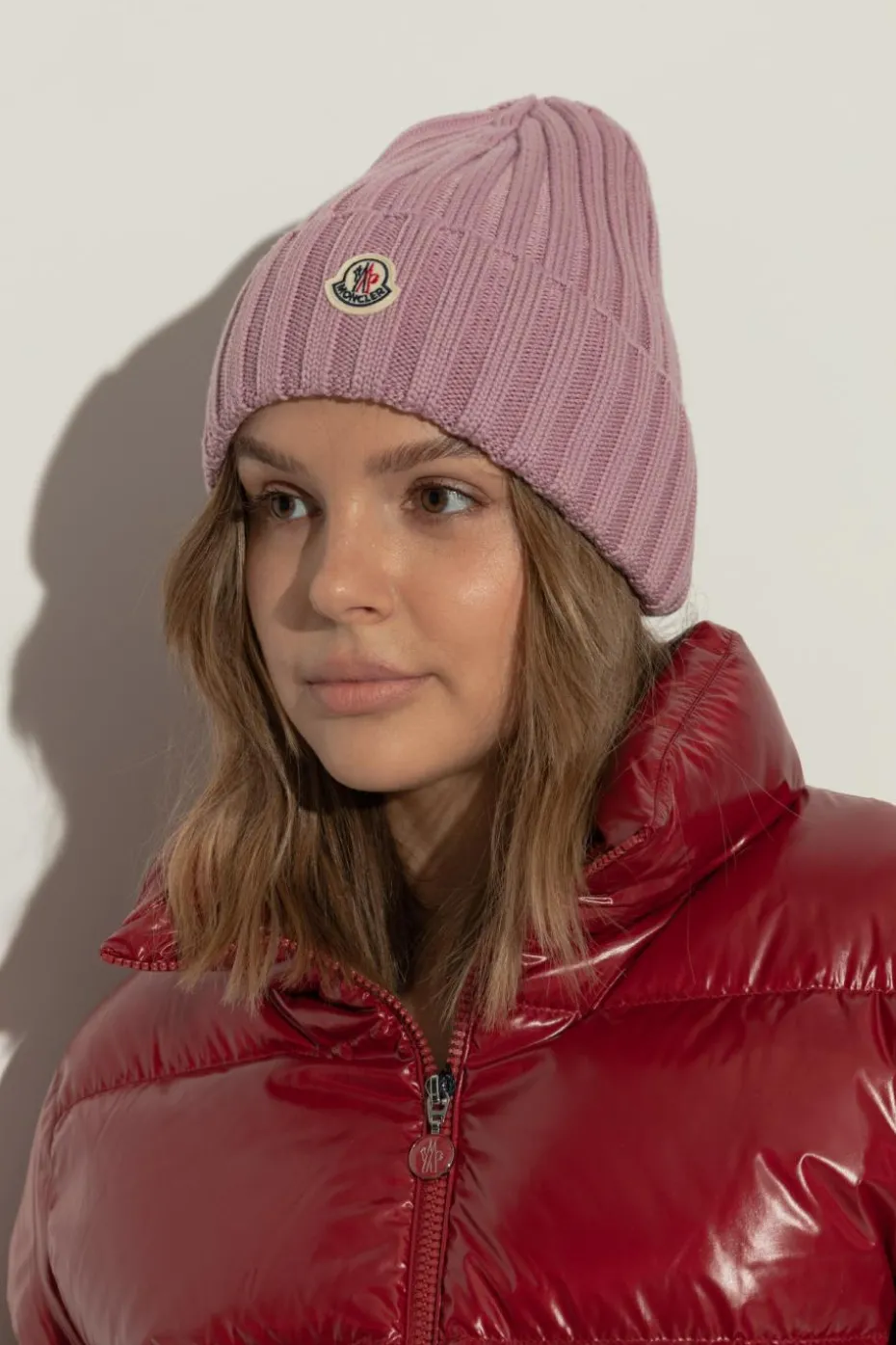 Moncler RÓŻOWY Czapka z logo
